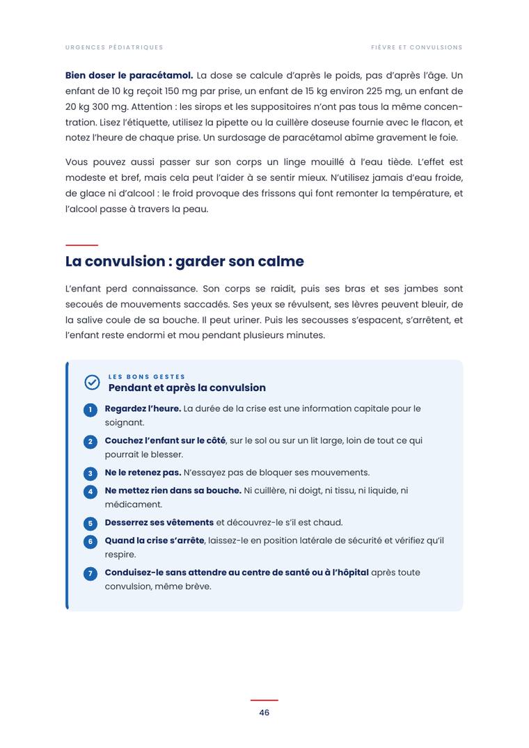 Page sur les gestes pendant une convulsion