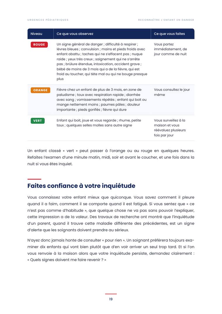 Tableau rouge, orange, vert pour décider quand partir